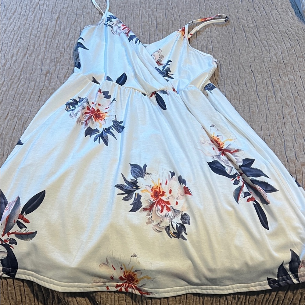 Floral White Women’s Dress